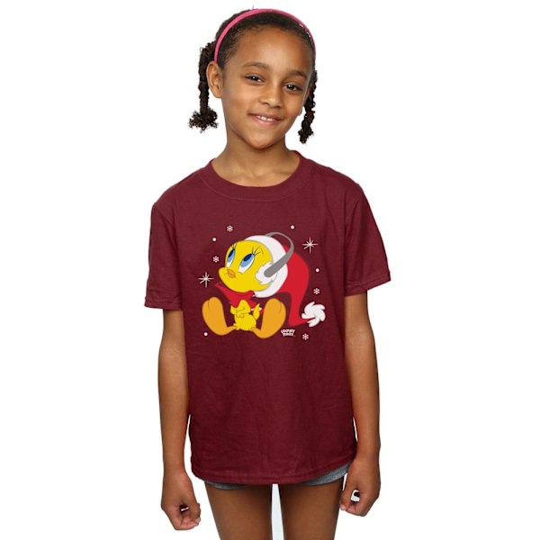 Looney Tunes Flickor Jul Tweety Bomull T-shirt 5-6 År Bu Burgundy 5-6 Years