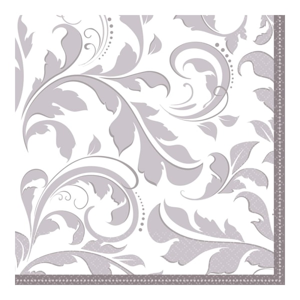 Amscan engångsservetter för årsdag (16-pack) One Size Whi White/Silver One Size