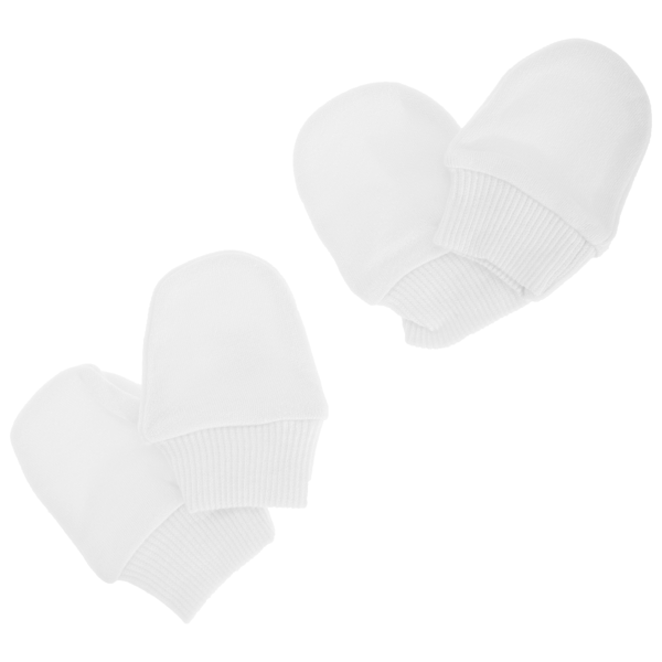 Baby Newborn 100% Bomull Elastiska Rephandskar (2-pack White Newborn
