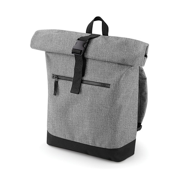 Bagbase Roll-Top Ryggsäck / Ryggsäck / Väska (12 liter) (2-pack) Grey Marl/Black One Size