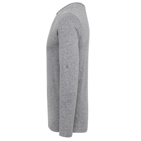Premier Mens Long John Roll Sleeve Tee M Grey Marl Grey Marl M