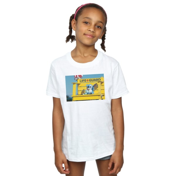 Disney Girls Lilo And Stitch Life Guard bomull T-shirt 7-8 år White 7-8 Years
