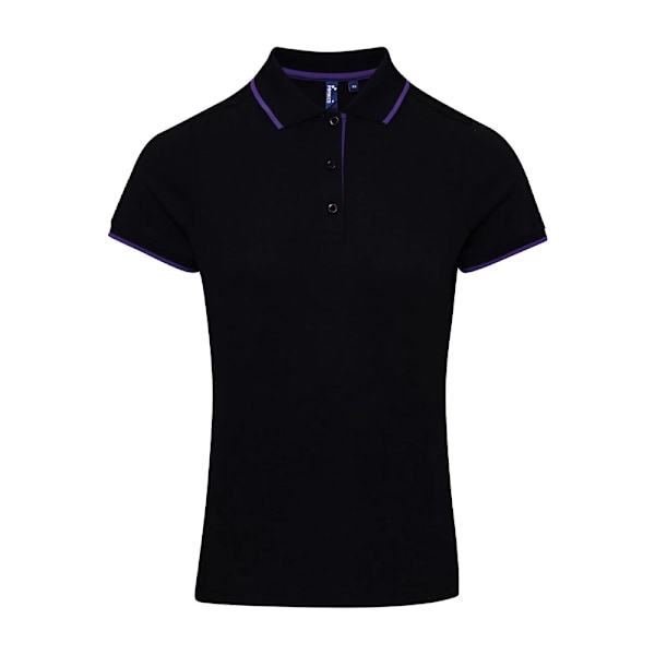 Premier Dam/Kvinnor Coolchecker Kontrast Pique Poloskjorta M B Black/Purple M