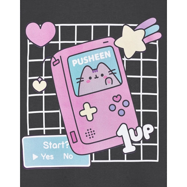 Pusheen Dam/Kvinnor Gameboy Kortärmad T-shirt M Gråmelerad Charcoal M