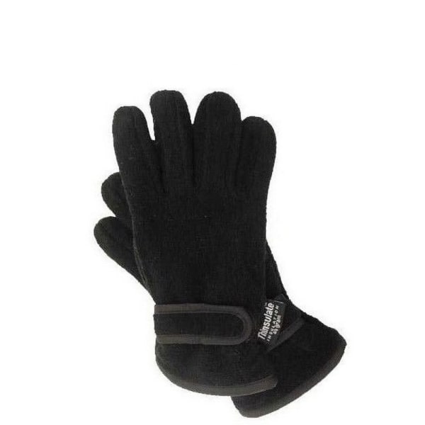 FLOSO Thermal Thinsulate Fleecehandskar för barn/barn med handflata Black 8/9 Yrs