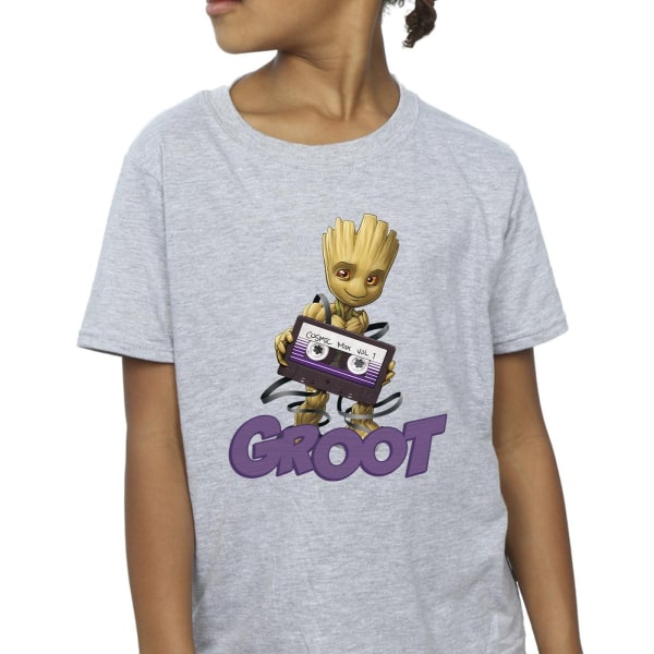 Guardians Of The Galaxy Girls Groot Kasett bomull T-shirt 12-1 Sports Grey 12-13 Years