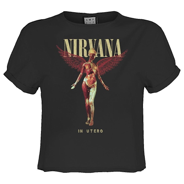 Amplified Dam/Dam In Utero Nirvana Crop T-shirt L Gråkol Charcoal L