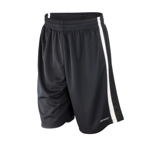 Spiro Herr Quick Dry Basket Shorts XL Svart/Vit Black/White XL