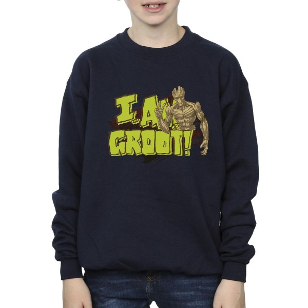 Guardians Of The Galaxy Boys I Am Groot Sweatshirt 7-8 Years Na Navy Blue 7-8 Years