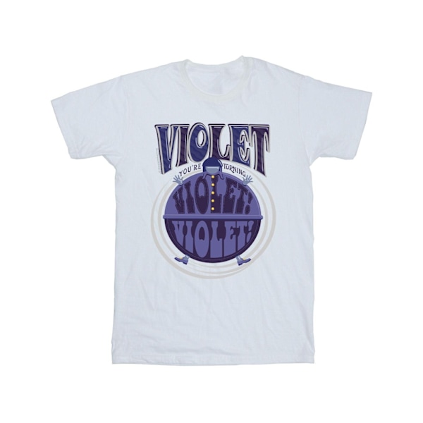 Willy Wonka Boys Violet Turning Violet T-shirt 3-4 år Vit White 3-4 Years