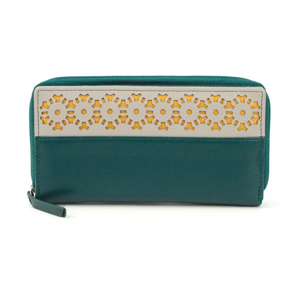 Eastern Counties Läder Dam/Dam Rachel Laser Cut Läder Teal/Ivory One Size