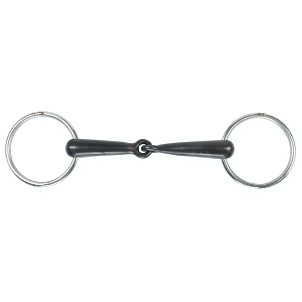 Shires Sweet Iron Hollow Mouth Horse Lös Ring Snaffle Bit 4.5 Black 4.5in