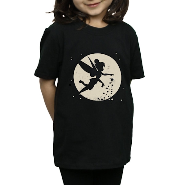 Tinkerbell flickor måne bomull crop t-shirt 5-6 år svart Black 5-6 Years