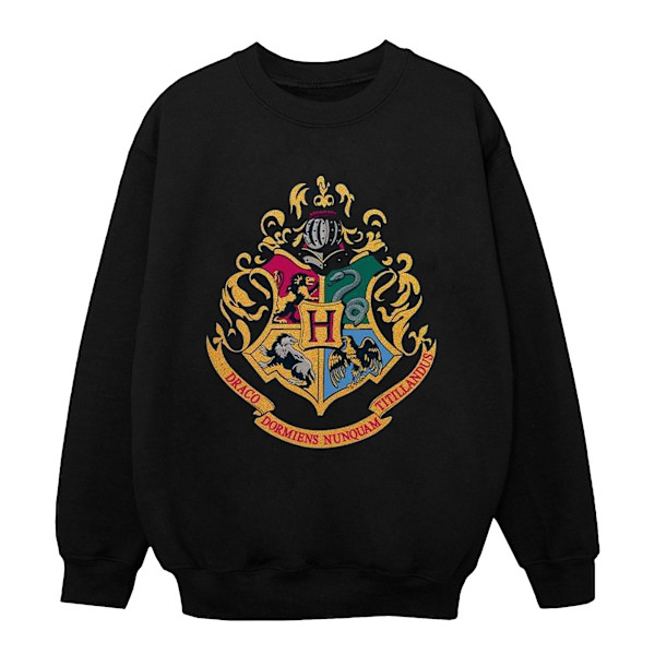 Harry Potter Pojkar Hogwarts Crest Guld Bläck Sweatshirt 5-6 År Black 5-6 Years