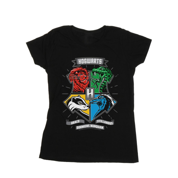 Harry Potter Dam/Dam Hogwarts Toon Crest T-shirt i bomull X Black XL