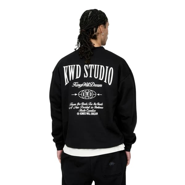 Kings Will Dream Studio Studios Crew Neck Sweatshirt för män S Bla Black S