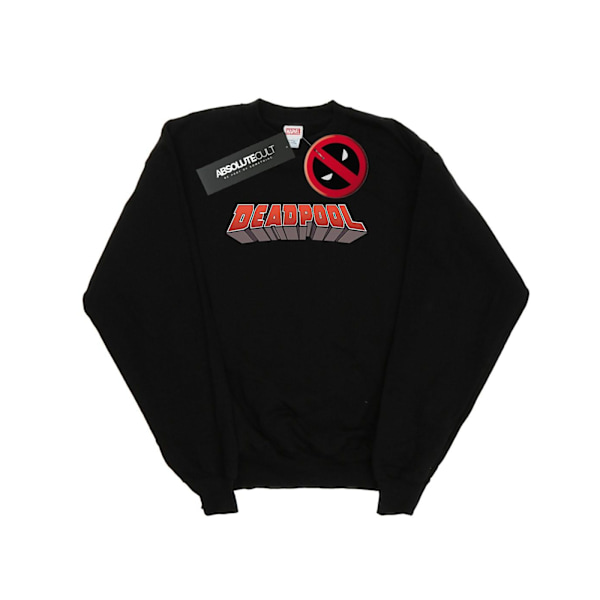 Marvel Dam/Kvinnor Deadpool Text Logo Sweatshirt L Svart Black L