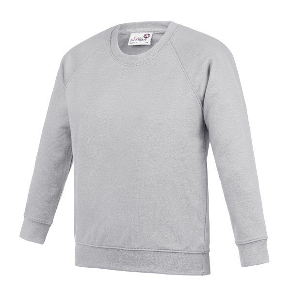 AWDis Academy Barn/Barn Crew Neck Raglan Skolsweatshirt Grey 7-8 Years