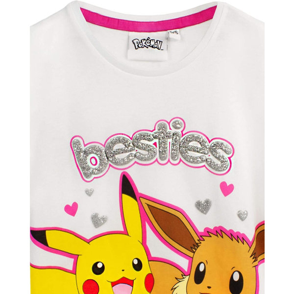 Pokemon Girls Besties Long Pyjamas Set 7-8 år Vit/Rosa/Silv White/Pink/Silver 7-8 Years