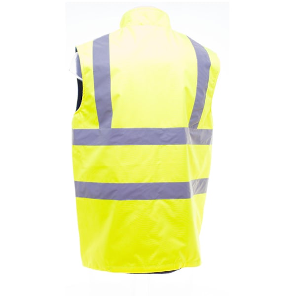 Yoko Mens Workwear Hi-Vis Reversible Fleece Vest / Jacket 2XL H Hi-Vis Yellow 2XL