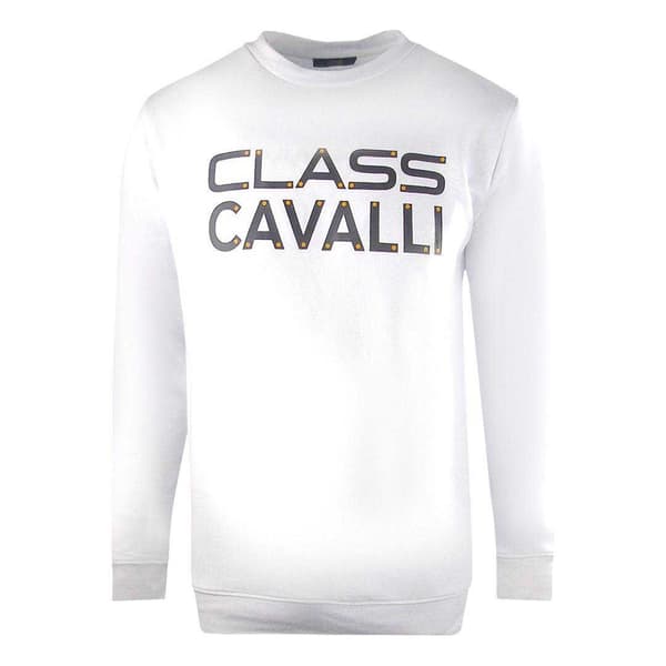 Cavalli Class Unisex Vuxen Logotyp Sweatshirt M Vit White M