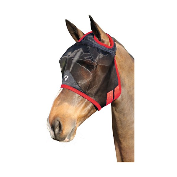 Hy BHB Equestrian Mesh Halvmask Utan Öron Helt Svart/Röd Black/Red Full
