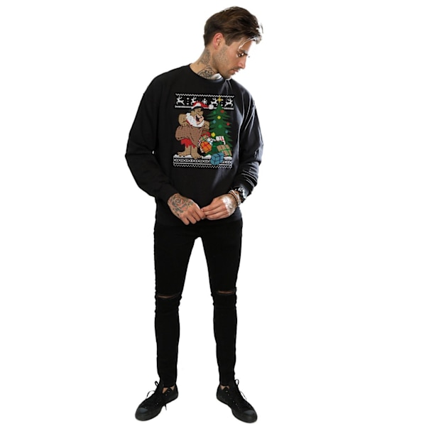 The Flintstones Herr Jul Fair Isle Sweatshirt L Svart Black L