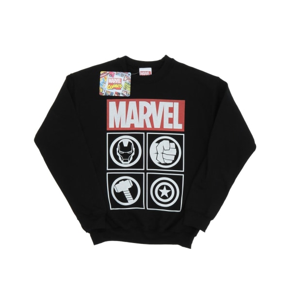Marvel Boys Avengers Icons Sweatshirt 12-13 år Svart Black 12-13 Years