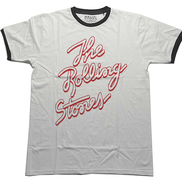 The Rolling Stones Unisex Vuxen Signatur Logo T-Shirt M Vit White M