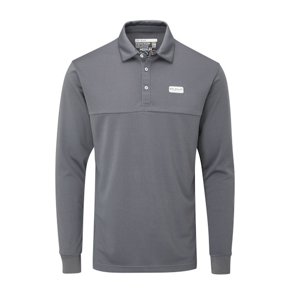 Stuburt Herr Sport Tech Långärmad Poloshirt S Skiffergrå Slate Grey S