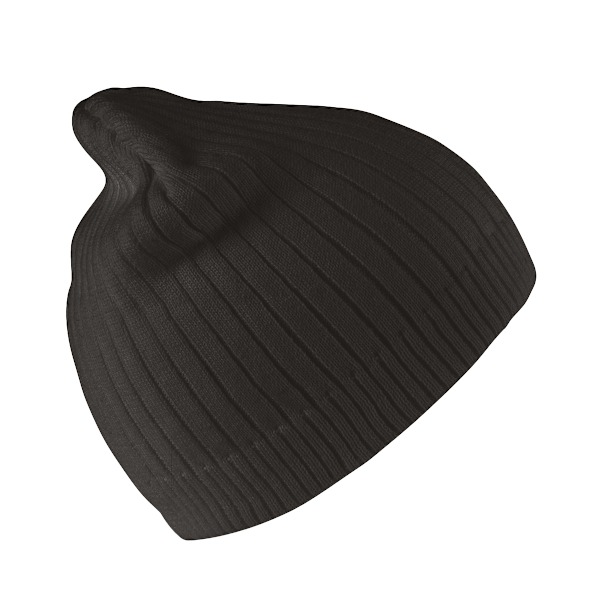 Result Unisex Vuxen Dubbelstickad Mössa En Storlek Svart Black One Size
