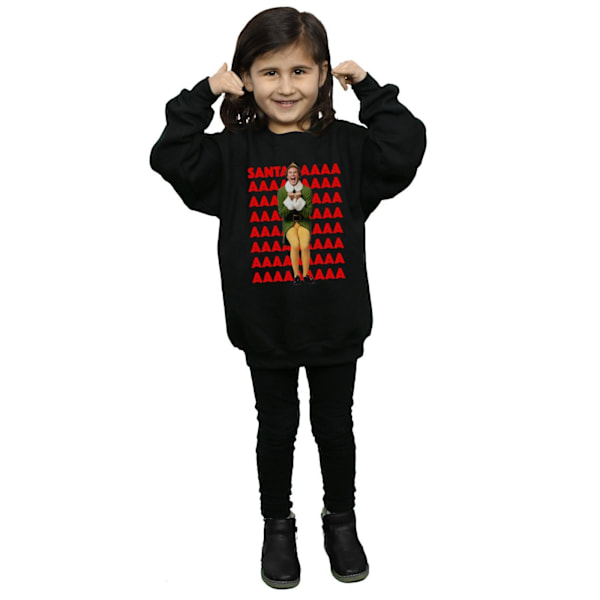 Elf Flickor Buddy Santa Scream Sweatshirt 5-6 År Svart Black 5-6 Years