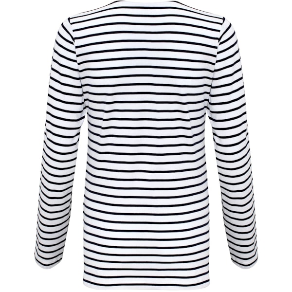 Asquith & Fox Dam/Damer Mariniere Coastal Långärmad T-shirt White/Navy L