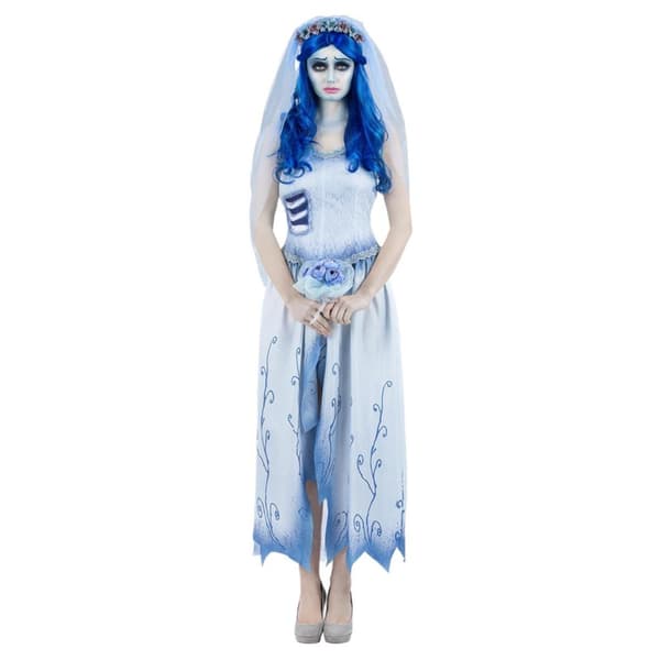 Corpse Bride Dam/Dam Emily Kostymset L Vit/Blå White/Blue L