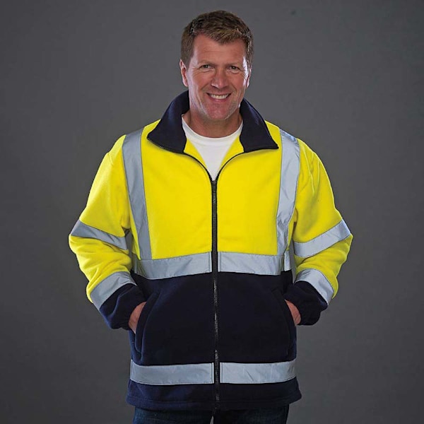 Yoko Hi Vis Full Zip Reflex Arbetshuvtröja M Gul Yellow/ Navy M