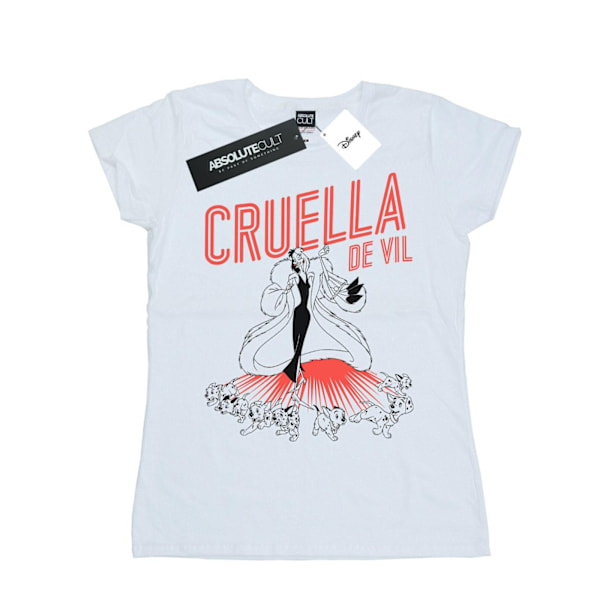 Disney Dam/Damer Cruella De Vil Dalmatiner Bomull T-shirt X White XXL