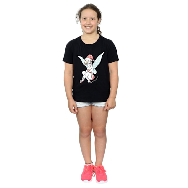 Disney Girls Tinkerbell Julfe T-shirt i bomull 9-11 år Black 9-11 Years