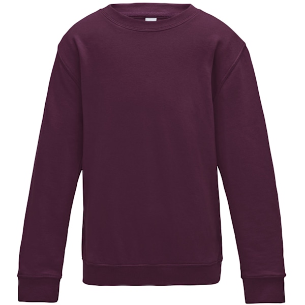 AWDis Just Hoods Barn/Barn Plain Crew Neck Sweatshirt 1-2 Burgundy 1-2 Years