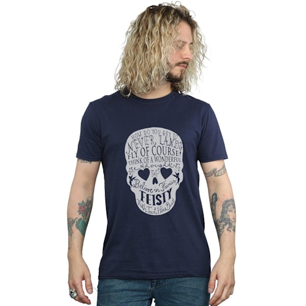 Disney Mens Tinker Bell Skull T-Shirt M Navy Blue Navy Blue M