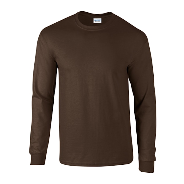 Gildan Unisex Vuxen Ultra Plain Bomull Långärmad T-shirt XL Dark Chocolate XL