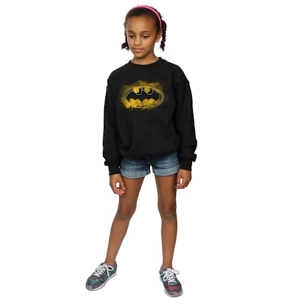 DC Comics Girls Batman Spray Logo Sweatshirt 5-6 år Svart Black 5-6 Years