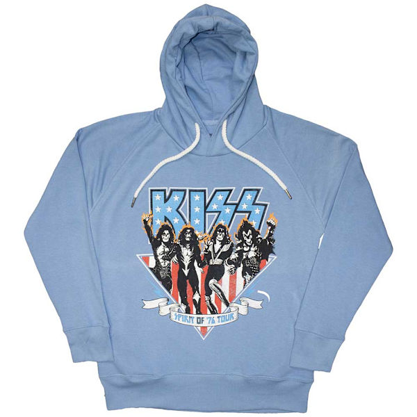 Kiss Unisex Vuxen Americana Ryggtryck Tröja med Huva 3XL Ljusblå Light Blue 3XL