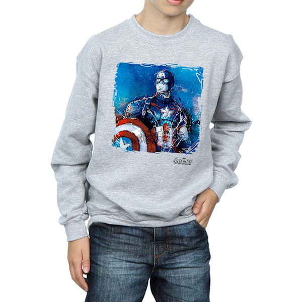 Marvel Boys Captain America Art Sweatshirt 12-13 år Sports G Sports Grey 12-13 Years