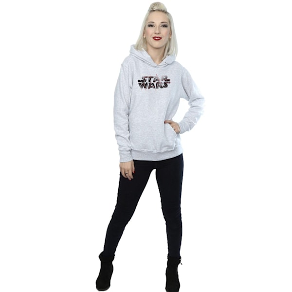 Star Wars Dam/Kvinnor The Last Jedi Spray Logo Hoodie XXL Hea Heather Grey XXL