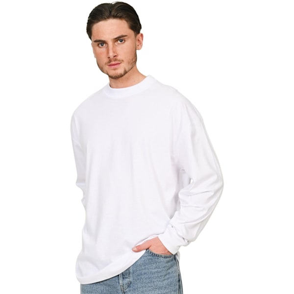 Casual Classics Unisex Vuxen Kammad Ringspunnen Bomull Förlängd Halsringning White XS