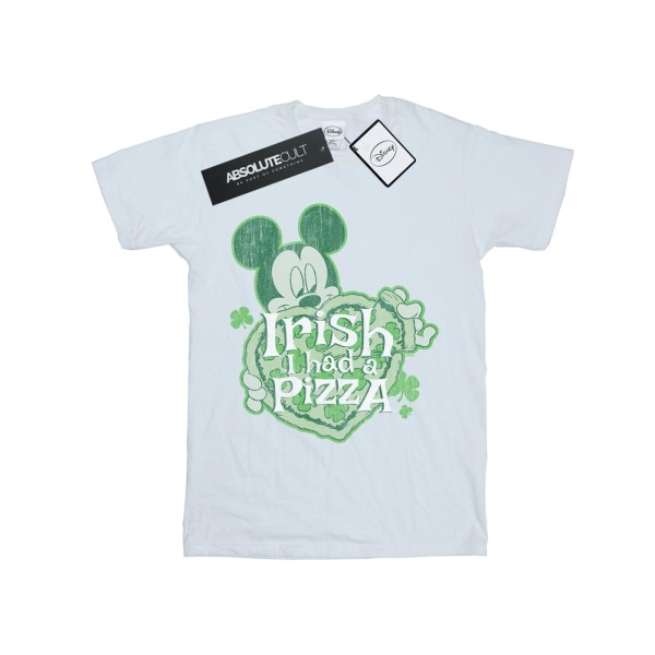 Disney Mus Mickey Mouse Shamrock Pizza T-shirt L Vit White L