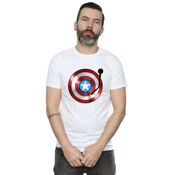 Marvel Herr Captain America Turntable T-Shirt M Vit White M