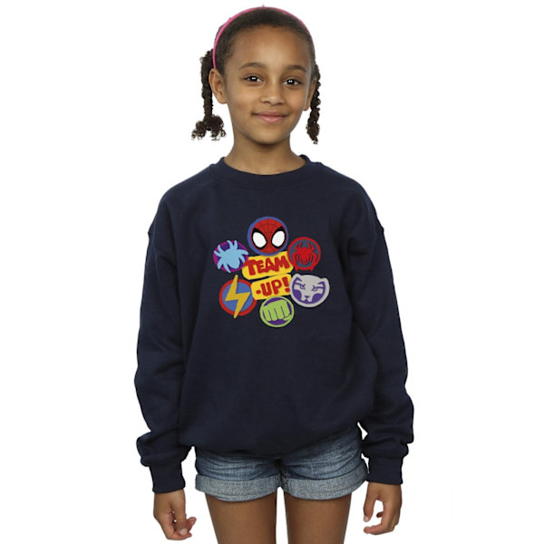 Marvel Girls Spidey And His Amazing Friends Team Up Sweatshirt Navy Blue 12-13 Years