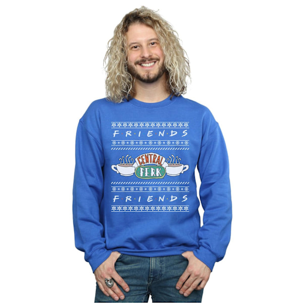 Friends Herr Fair Isle Central Perk Sweatshirt 5XL Royal Blue Royal Blue 5XL