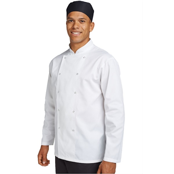 Dennys Unisex Vuxen Långärmad Kockjacka XXS Vit White XXS